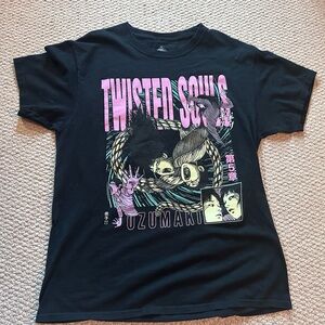 Hot Topic Black and Pink Twisted Sister Short Sleeve Tee